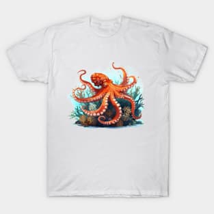 Orange Octopus T-Shirt